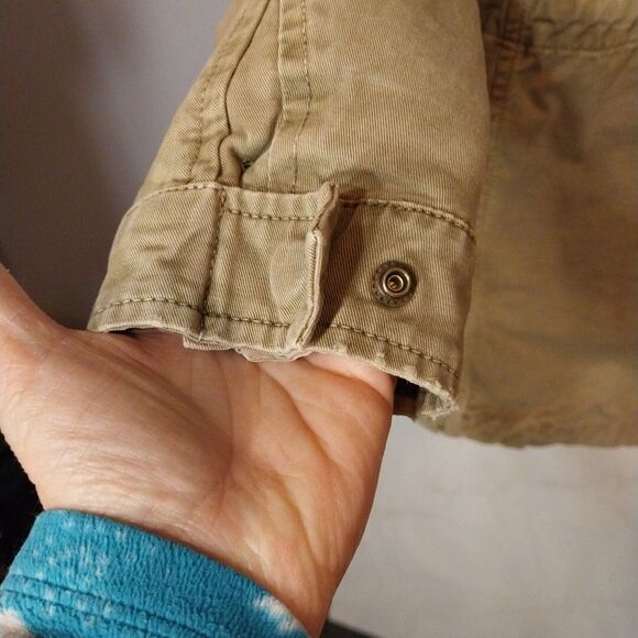 VTG Gaudi Jeans Women's Utility Parka Coat Sz 40 (M) Taupe Military Inspired - Picture 13 of 16